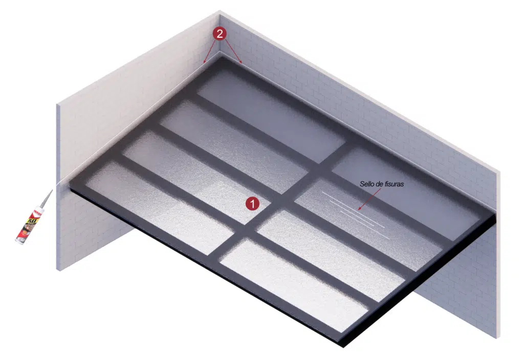 Sistema de impermeabilización de marquesinas, sellante poliuretano Texsaflex, evita filtraciones de agua, goteras