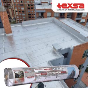 Manto asfáltico impermeabilizante TexsaPlas AL Texsa para impermeabilización de terrazas, cubiertas o techos