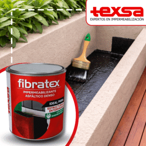 Aplicación de Fibratex, impermeabilizante asfáltico denso e inhibidor de raíces en muros enterrados y cimentaciones.